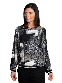 Blusenshirt von Seidel, schwarz/weiß, C3400